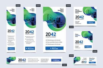 City Background Corporate Web Banner Template in multiple sizes. Easy to adapt to Brochure, Annual Report, Magazine, Poster, Corporate Advertising media, Flyer, Website.