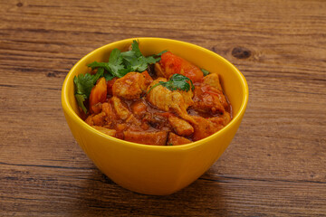 Chicken with oyster sauce and vegetables