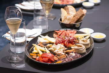 Fototapeta na wymiar Italian cold cut plate - appetizer for eat with wine