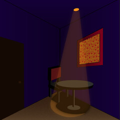 A single table for one.