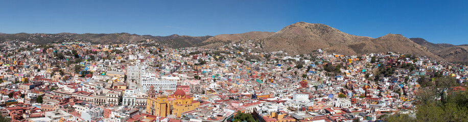 Fototapeta na wymiar panoramic photography of the city of Guanajuato, Mexico.