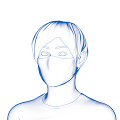 Woman Wear Face Mask, Surgical Mask