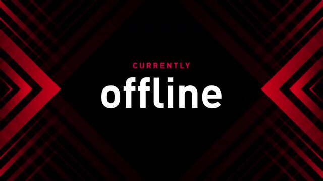 
animated banner ad with currently offline text and logo on black background