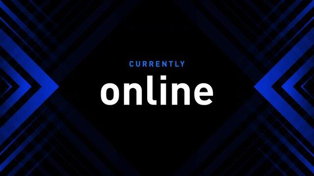 animated banner ad with currently online text and logo on black background