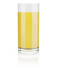 Glass of orange juice isolated on white