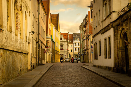 Fototapeta narrow street in the town