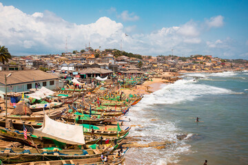 Cape Coast Ghana Atlantic Ocean view  - obrazy, fototapety, plakaty