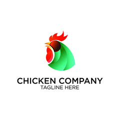 Chicken Gradient Logo Design for Company and Business