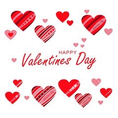 Vector illustration. Set of vector hearts. Happy Valentine's Day.