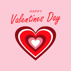 Postcard Happy Valentine's Day. Vector illustration.