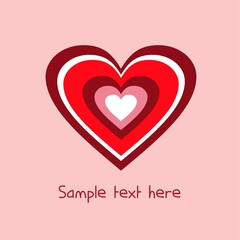  Iridescent heart of white, red, chocolate and pink on a chocolate background.