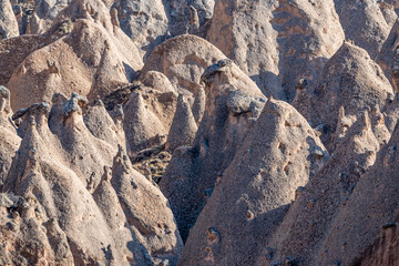 Beautiful historical and touristic places in Zelve valley , fairy chimneys, cave houses, Cappadocia, Nevsehir, Turkey