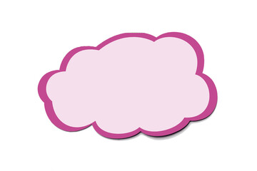 Purple and pink speech bubble sign as cloud isolated on white background.