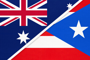 Australia and Puerto Rico, symbol of national flags from textile.