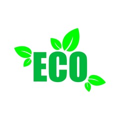 Eco friendly icon green leaves
