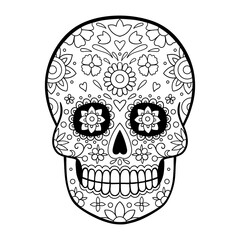 sugar skull coloring page