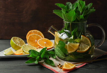 tea with lemon and mint