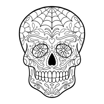 recommend clip art: sugar skull, day of death vector illustration