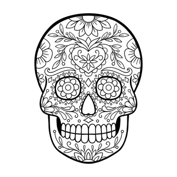 Day of The Dead sugar skull tattoo