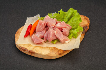 Raw pork meat for cooking