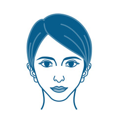Woman's face - front view, single color