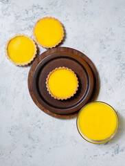 Traditional french lemon tart, top view