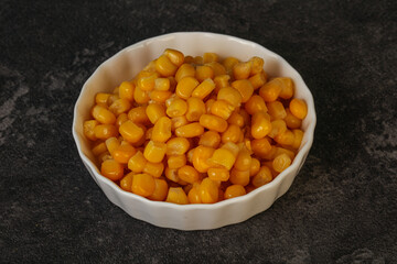 Sweet corn seeds in the bowl