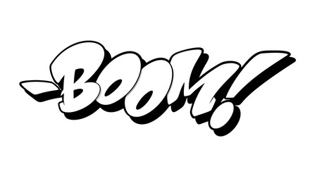 Boom font in graffiti style. Vector illustration.