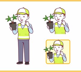 Volunteer young staff