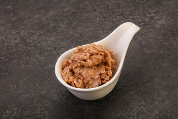 Canned tuna fillet for salad
