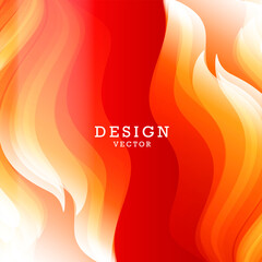 Abstract background for design with bright graphic element of fire flames on both sides of the compositions with blank space inside © YarM