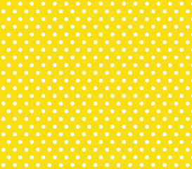 Seamless pattern White Dots on yellow background. illustration for Wallpapers.