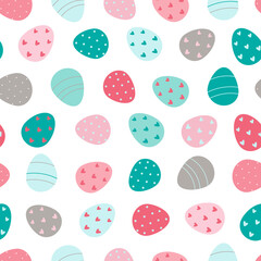 Fototapeta na wymiar Easter eggs seamless pattern.Decorated Easter eggs