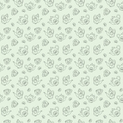 Teapot seamless repeat pattern vector background
