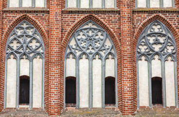 Obraz premium Malbork Castle, formerly Marienburg Castle, the seat of the Grand Master of the Teutonic Knights, Malbork, Poland