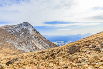 冬のくじゅう連山　久住分かれと久住山　大分県玖珠郡　Kuju mountain range in winter Kujuwakare and Mt.Kujuyama Ooita-ken Kusu-gun