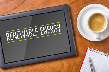 Tablet on a desk - Renewable Energy