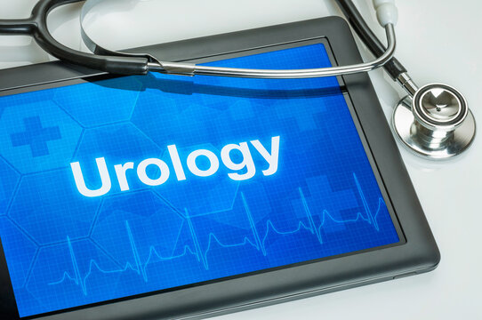 Tablet with the medical specialty Urology on the display