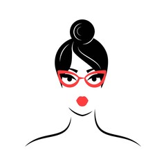 woman with glasses