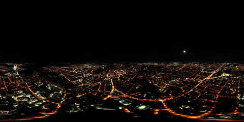 Lviv, Ukraine - August, 2020: Ukraine at night from drone