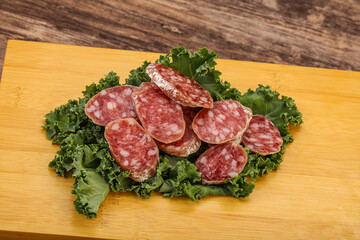 Iberian pork Fuet sausage slices