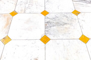 White marble tile floor pattern and background seamless