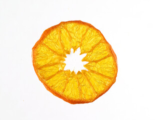 dried fruit orange tangerine kiwi on white background
