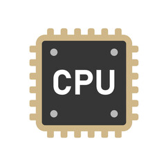 Computer CPU vector icon illustration