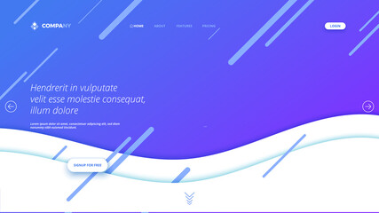 landing page with abstract colorful geometric background