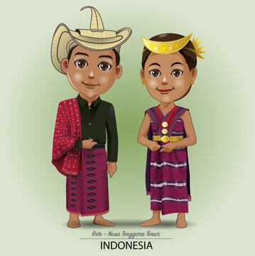 Vector illustration, Rote or East Nusa Tenggara traditional cloth.