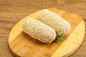 Raw chicken cutlet for roast