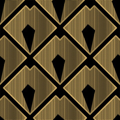 black art deco pattern with geometric pattern