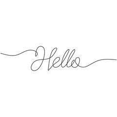 Continuous one line drawing of hello word © ngupakarti