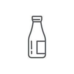 milk bottle icon, color, line, outline vector sign, linear style pictogram isolated on white. Symbol, logo illustration